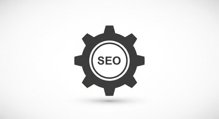 Obraz premium Gear with SEO text inside for search engine optimization concept.