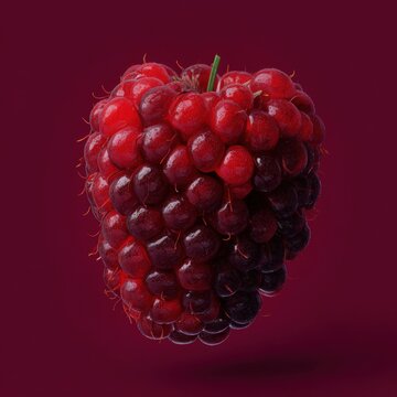 Ripe single dewberry fruit on a dark background