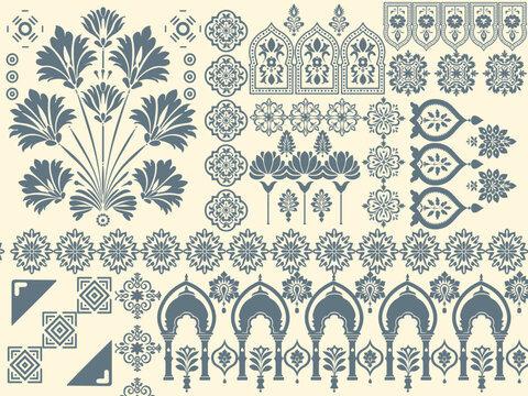 Motifs Ikat floral paisley embroidery floral. ikat ethnic Saree Sarong oriental pattern traditional.Ikat embroidery style abstract embroidery design for texture,fabric,clothing,wrapping,decoration

