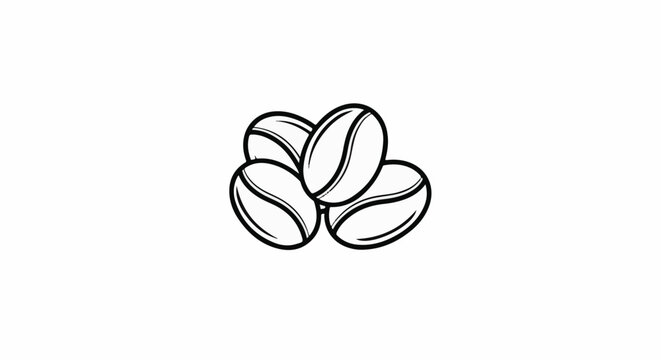 Stylized outline drawing of a small cluster of coffee beans