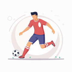 Obraz premium Soccer Player Kicking Ball in Flat Design Style