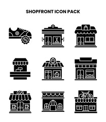 Naklejka premium Shopfront Glyph SVG Icons Pack