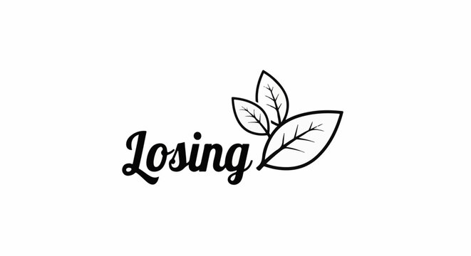 Handwritten word "Losing" with three stylized leaves graphic