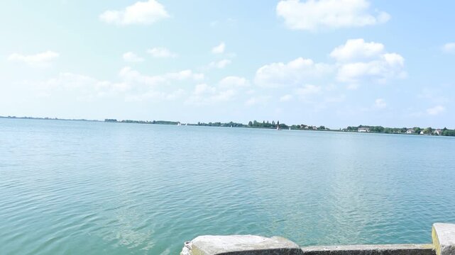 Serene Panning View of Palic Lake and Art Nouveau Women's Lido