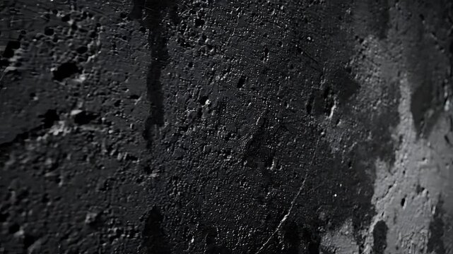 Closeup of a rough textured dark gray concrete wall surface.