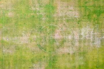 Empty green football field with white lines The Concept of loneliness © VicVaz