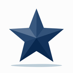 Fototapeta premium Blue five-pointed star with shadow