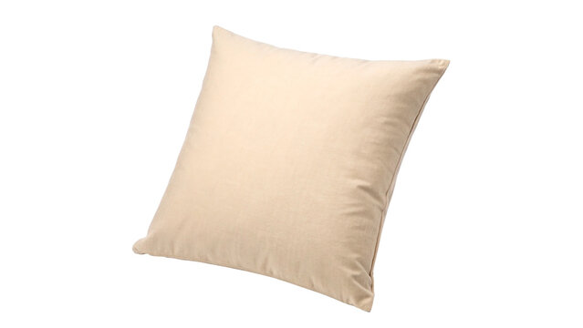 beidge throw pillow isolated on transparent background
