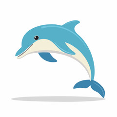 Fototapeta premium Cartoon Dolphin Jumping