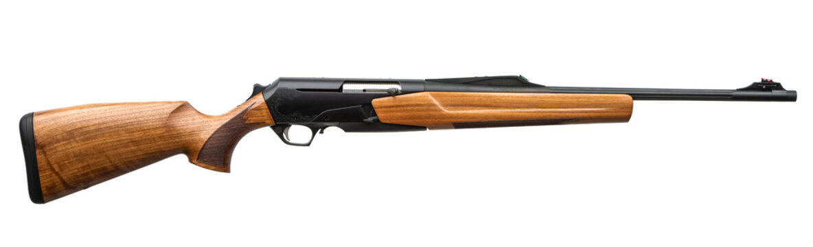Modern hunting rifle with wood stock