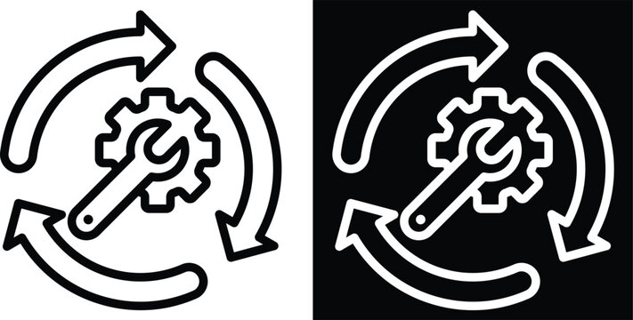 iterate Two-tone version in black and white background