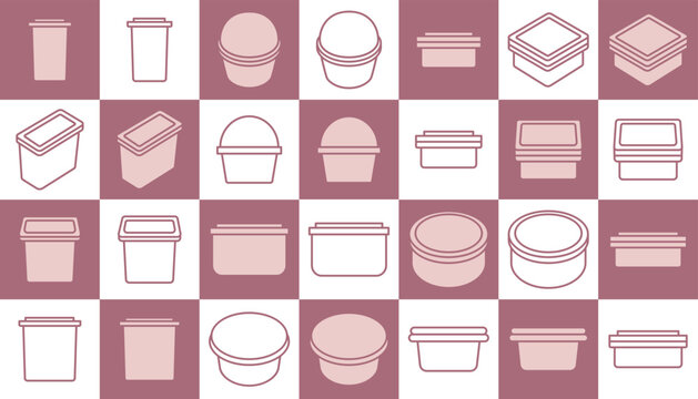 Set of Plastic container icons.