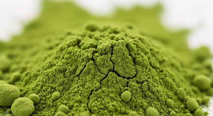 Obraz premium Close-up Pile of Pure Organic Green Tea Matcha Powder