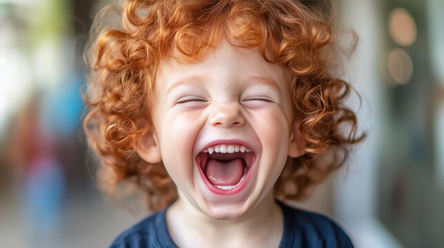Joyful Child's Infectious Laughter: A Moment of Pure Happiness and Excitement