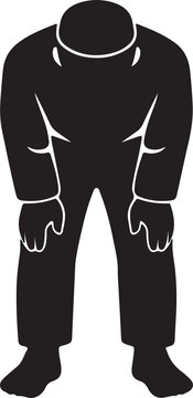 Muslim man bowing front view ruku prayer silhouette vector isolated for Islamic worship design