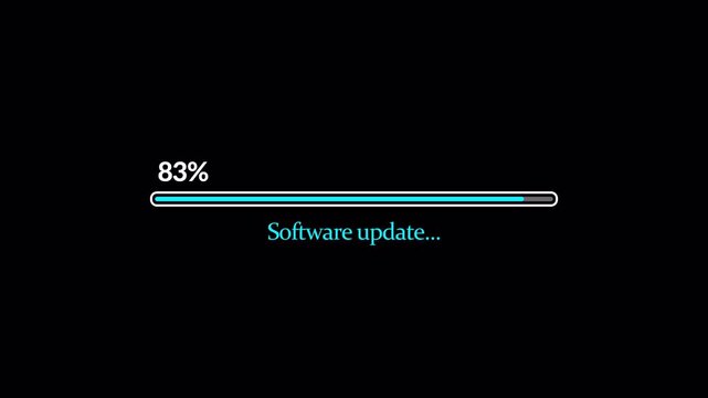 System software update or upgrade icon update download  sign processing concept uploading Installing Update  loading bar animation 4K animation with alpha channel on transparent background