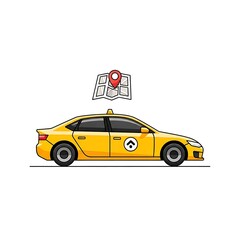 Obraz premium Yellow Taxi Cab Ride Service.