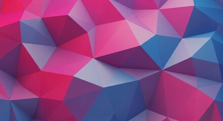 Obraz premium Abstract Geometric Polygon Background With Multiple Shades Of Pink Color