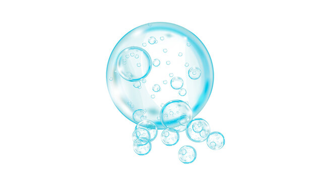 Water bubble. Soap, foam, Water droplet. Serum. Gel.	