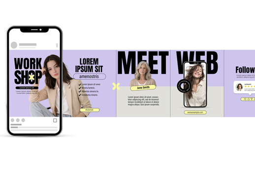 Beige and Violet Social Media Carousel Post