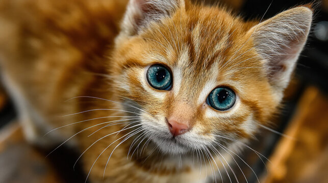 A cute red or ginger kitten