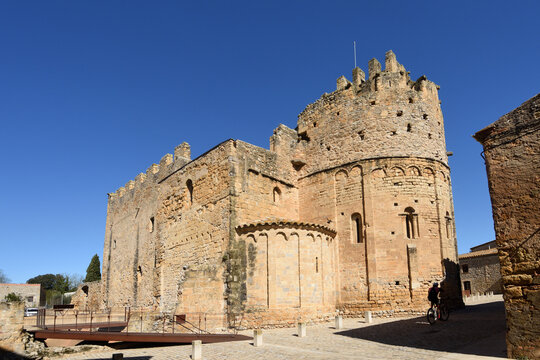 apse of the Romanesque church of Sant Miquel de Fluvia, Alt Emporda, Girona province, Catalonia, Spain
