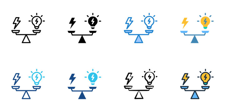 Load balancing icons set multiple style collection. Editable stroke 
