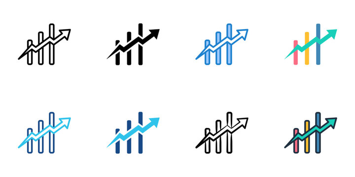 Peak demand icons set multiple style collection. Editable stroke 

