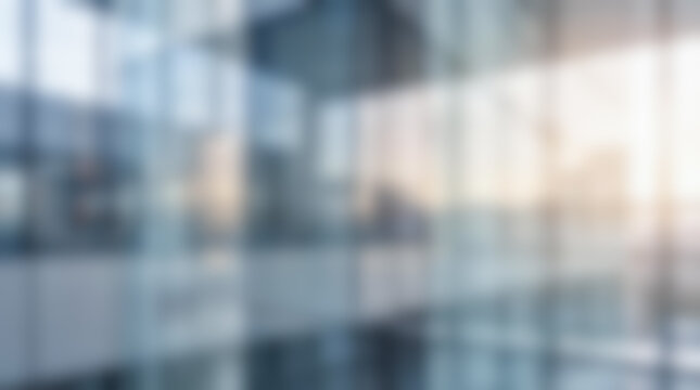 blurred abstract business background modern office interior transparent glass wall empty corporate workspace presentation template light bright hallway architecture graphic design copy space