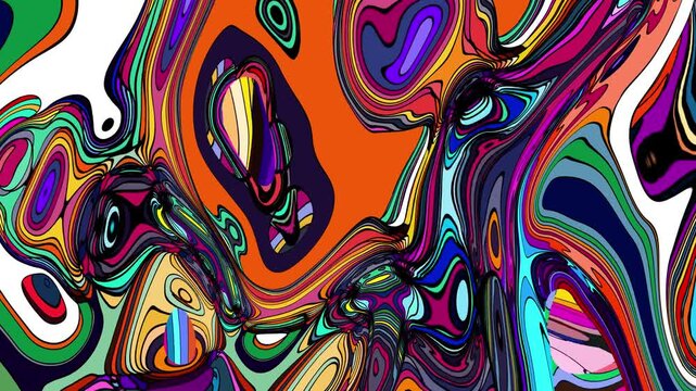 Vibrant abstract digital artwork with swirling colorful patterns