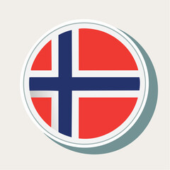Obraz premium Circular Norwegian Flag Emblem