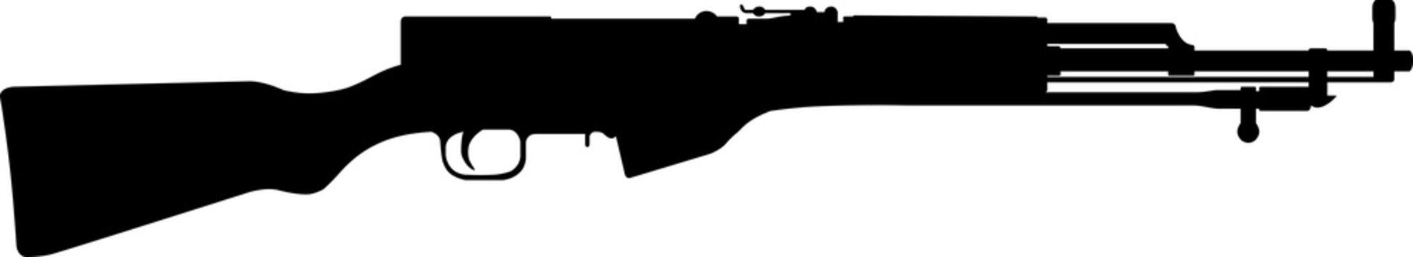 CGA SKS 7.62x39 Rifle Silhouette Vector Illustration