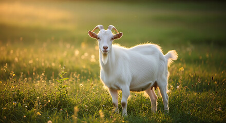 Fototapeta premium Traditional Qurban Goat & Field