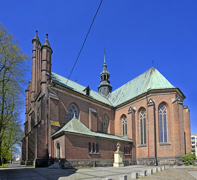 Old gothic Church of the Nativity of the Virgin Mary of Głubczyce. Głubczyce is located in the southwestern part of Poland. It is the largest municipality in the Opole Voivodeship.
