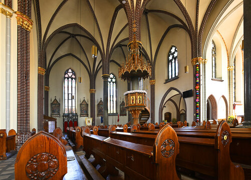 Old gothic Church of the Nativity of the Virgin Mary of Głubczyce. Głubczyce is located in the southwestern part of Poland. It is the largest municipality in the Opole Voivodeship.