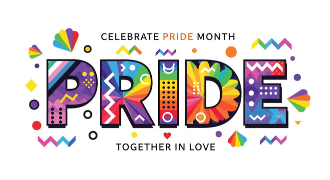 Pride Month, LGBTQ Pride, Rainbow Celebration, Love Equality Vector