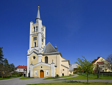 Vidnava - Church of St. Catherine of Alexandria. Historical monument in the Rychleby mountain district, Czech Republic