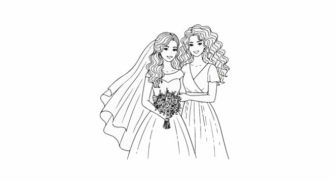 Bridesmaid Drawing Images  Browse 18,431 Stock Photos, Vectors, and Video  | Adobe Stock