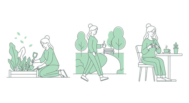 Woman enjoying hobbies and relaxation in the outdoors