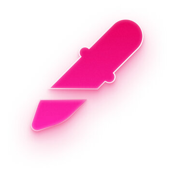 Pink neon 3d eyedropper color picker tool icon for creative design app