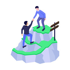 Obraz premium An illustration of mentorship designed in an isometric style