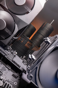 Few motherboards and graphic card (GPU) on board.