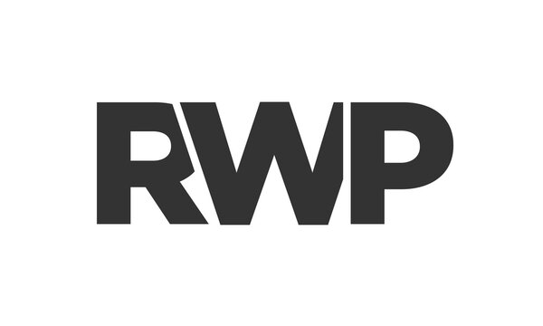 RWP logo design template with strong and modern bold text. Initial based vector logotype featuring simple and minimal typography. Trendy company identity.