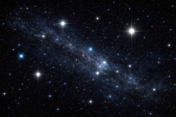 Fototapeta premium Luminous stars glowing bright against black night backdrop