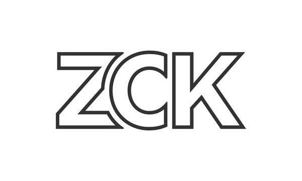 ZCK logo design template with strong and modern bold text. Initial based vector logotype featuring simple and minimal typography. Trendy company identity.