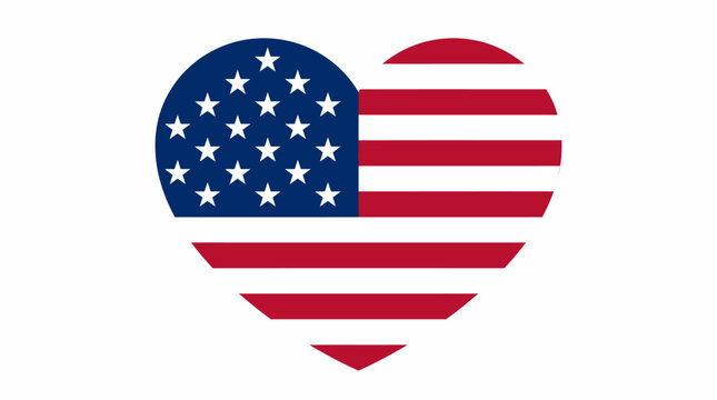 Ilustrasi vektor sederhana dari ikon bendera Amerika Serikat dengan simbol patriotik