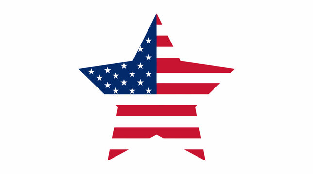 Ilustrasi vektor sederhana bendera Amerika Serikat dengan bintang dan garis berwarna merah dan biru yang melambangkan patriotisme Amerika