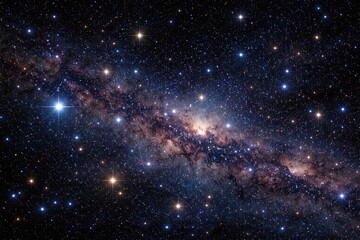 Fototapeta premium Bright starfield deep in space featuring countless twinkling stars