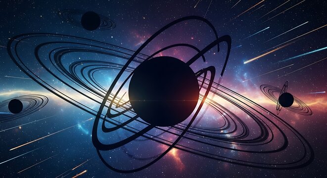 Black Hole in Space Galaxy.