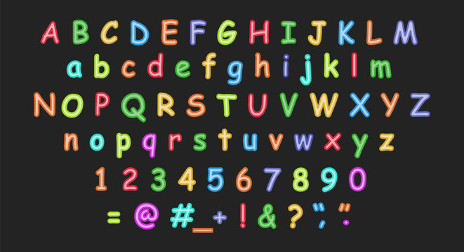 Colorful uppercase and lowercase letters
